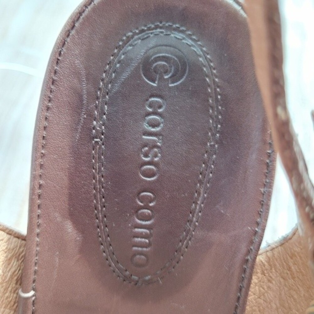 Corso Como Hiho Leather Platform Sandals, Sz 7.5, Brown, Excellent Condition EUC - Picture 10 of 14